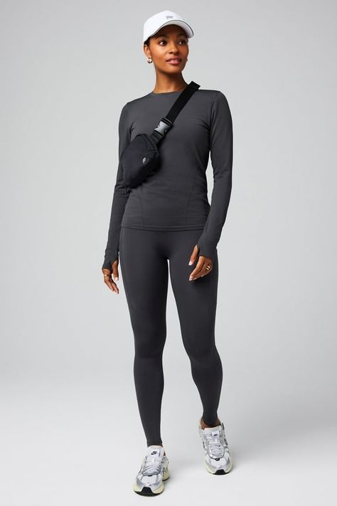 Midnight Miles 2-Piece Outfit Fabletics Outfits, Female Activewear, Photo Zone, 2piece Outfits, Womens Outfits, Gym Workout Outfits, Top With Long Sleeves, Workout Outfits, Lightweight Tops