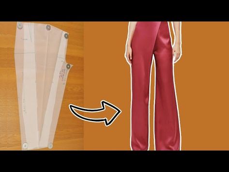 Wide Leg Pants Diy, Luxury Pleated Bottoms With Asymmetrical Hem, Diy High Waisted Pants, Asymmetric Trousers, Elegant Asymmetrical Pleated Bottoms, Pleated Trousers Pattern, Fitted Asymmetrical Avant-garde Bottoms, Pleated Pants Pattern, Asymmetric Pants