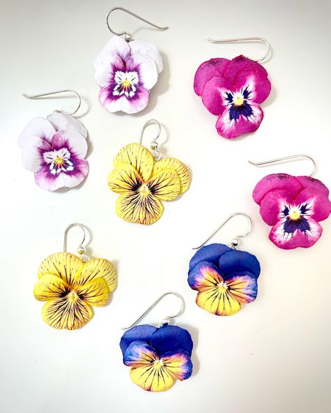 Felt Pansies, Pansy Earrings, Beaded Pansy, Pansy Ceramic, Purple Flower Polymer Clay Earrings, Pansies, Polymer Clay Earrings, Clay Earrings, Paper Flowers