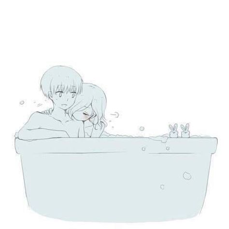 Bath Together Couples, Kaneki X Touka, Kaneki Fanart, Touka Kaneki, Tokyo Ghoul Wallpapers, Touka Kirishima, Cute Couple Comics, Cute Couples Cuddling, Kid N Teenagers