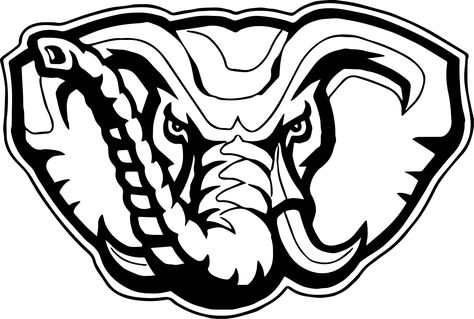 Elephant-Football-Logo-Alabama-Crimson-Tide-Coloring-Page Veterans Day Coloring Page, Elephant Template, Alabama Elephant, Alabama Logo, Elephant Coloring, Football Coloring Pages, Alabama Crimson Tide Logo, Sports Coloring Pages, Alabama Football Roll Tide