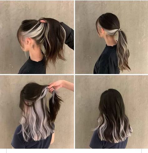 Under Hair Dye, Under Hair Color, Hair Dyed Underneath, Hidden Hair Color, Hair Dye Ideas, Hair Color Underneath, Hair Color Streaks, Hair Streaks, Makijaż Smokey Eye