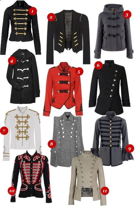 Military Dress Outfit, Military Outfits, Military Inspired Fashion, Military Chic, Band Uniforms, Military Jackets, Number Three, Military Coat, Military Style Jackets