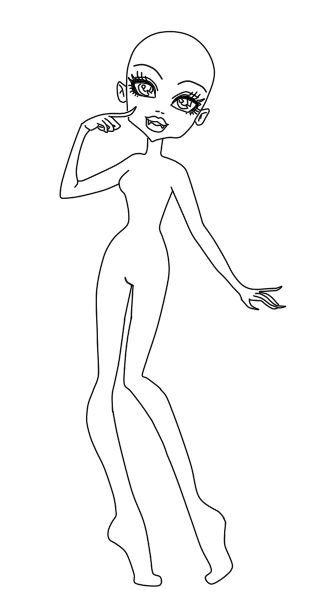 Tim Burton Oc Base, Monster High Outline, Monster High Body Base Drawing, Monster High Character Base, Monster High Oc Template, Monster High Templates, Monster High Base Drawing, Monster High Body Base, Girlfriend Drawings