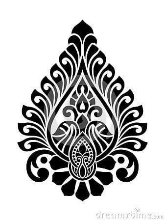 Damask Stencil Patterns, Tattoo Main, Flower Stencil Patterns, Indian Motif, Damask Patterns, Art Jewelry Design, Print Design Art, Textile Prints Design, Flower Stencil