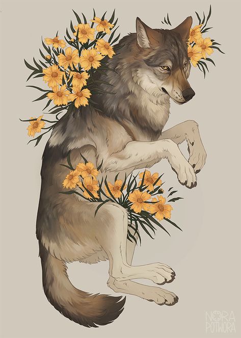 Nora Potwora — Animal poster commission, this time the coolest... Nora Potwora, Tattoo Frau, Yuumei Art, Drawing Hands, Drawing Eyes, Animal Poster, Canine Art, Wolf Drawing, Art Et Illustration