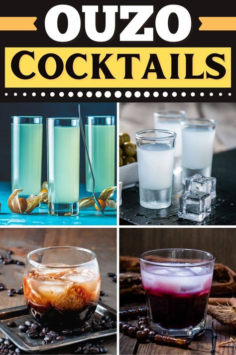 Get a taste of Greece with these Ouzo cocktails. From a roaring Greek tiger to Greek coffee to a Mediterranean sunset, Ouzo just might become your new favorite. Ouzo Cocktail, Ouzo Drinks, Ouzo Cocktails, Curacao Drink, Blue Curacao Drinks, Greek Night, Making Drinks, Greek Recipes Authentic, Greek Coffee