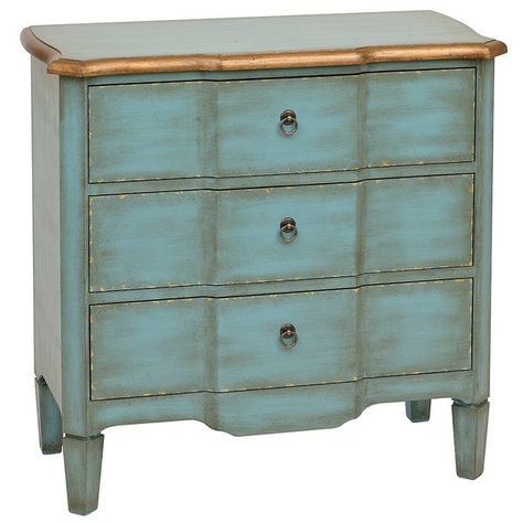 Traditional Chest Of Drawers, Turquoise Dresser, Large Nightstands, Turquoise Furniture, Accent Chests, Antique Turquoise, Bedroom Furnishings, 3 Drawer Chest, Small Drawers