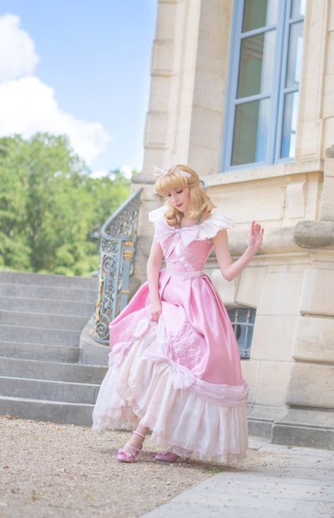 Cinderella in her pink dress Cosplay by Kiyomi Cinderella Pink Dress Costume, Cinderella In Pink Dress, Barbie Princess Dress Cosplay, Cinderella Dress Live Action, Cinderella Inspired Dress, Cinderella Ballgown, Princess Leia Cosplay, Cinderella Pink Dress, Cinderella Pink Dress Cartoon