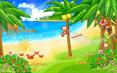 Pixel Beach Gif, Tropical Pixel Art, Pixel Art Background Gif, Tropical Banner, Kawaii Board, Nature Gifs, Nice Gif, Animated Graphics, Beachy Wallpapers