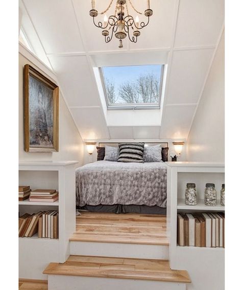 Large Skylight, Attic Bedrooms, Attic Renovation, Attic Spaces, Cottage Kitchens, Attic Bedroom, Primary Bedroom, Attic Rooms, Dream House Rooms