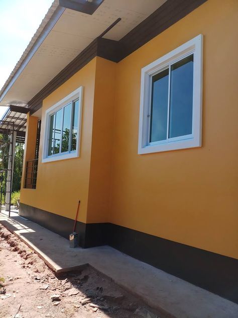 Exterior Paint Colours For Small House, House Paints Outside India, Color To Paint House Exterior, House Exterior Painting Ideas, Painted Houses Exterior Colors, Exterior Wall Painting Ideas, House Painting Ideas Exterior Colors, Painted House Exterior, House Wall Paint