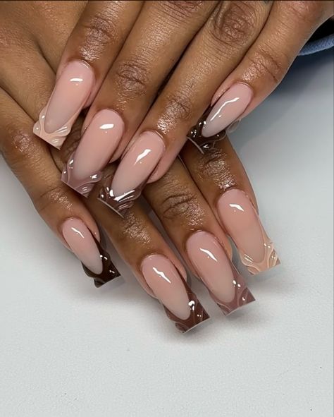 Texture Nails, Coming Soon Instagram, Glossy Nails, Brown Acrylic Nails, 2023 Love, Acrylic Toe Nails, Colored Acrylic Nails, Amazing Nails, Girly Acrylic Nails