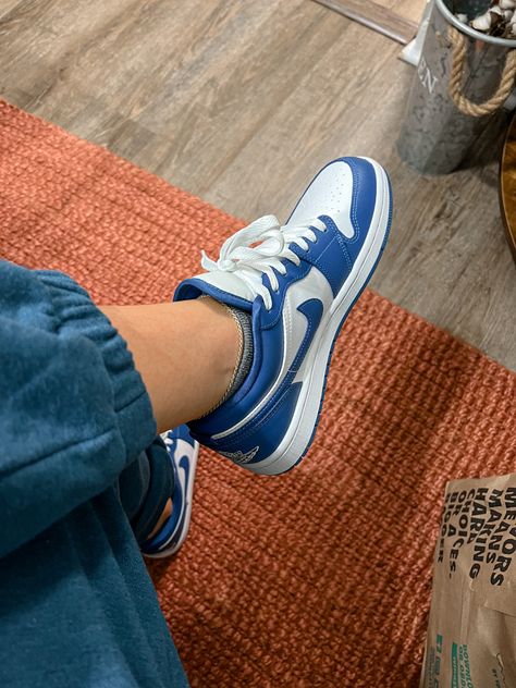 Marina Blue Jordan 1 Outfit, Jordan 1 Marina Blue, Jordan 1 Low Marina Blue, Jordan 1 Lows, Jordan 1 Outfit, Wmns Air Jordan 1, Blue Jordans, Door Design Interior, Marina Blue