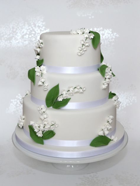 Lily Of The Valley Cake, Lily Of The Valley Wedding, Tea Party Cake, Wedding Cake Recipe, Floral Wedding Cakes, Shaped Cake, Amazing Wedding Cakes, Gorgeous Wedding Cake, White Wedding Cakes