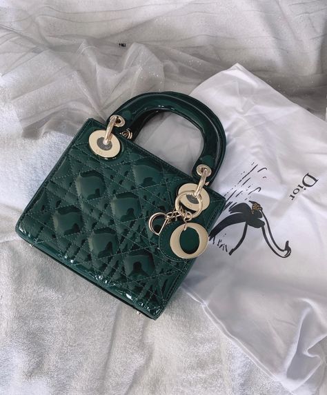 Famous Clothes, Lady Dior Mini, Christian Dior Bag, Green Bags, Handbag Collection, Girly Bags, Big Bags, Branded Bags, Lady Dior Bag