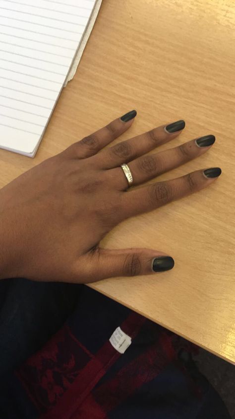 Black Nails Painted, Black Nail Polish Aesthetic, Black Natural Nails, Nail Paints, 2024 Nails, Black Nail Polish, Hand Photo, Black Person, Nail Paint