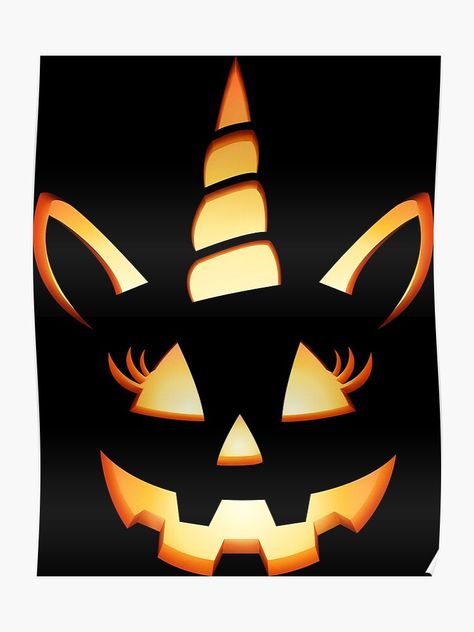 "Unicorn Classic Jack O Lantern Eyelashes Pumpkin 3D Face Halloween Costume Gift for Woman, Girls, Mom, Lady, Ladies" Poster by Entrykill | Redbubble Unicorn Jack O Lantern Template, Zombie Unicorn, Pumpkin 3d, Lantern Template, Cute Pumpkin Carving, Unicorn Pumpkin, Halloween Pumpkin Carving Stencils, Creative Pumpkin Carving, Amazing Pumpkin Carving