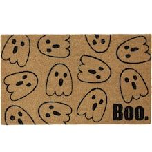 Natural Coir Boo with Ghosts Halloween Doormat Floating Ghosts, Mat Ideas, Halloween Doormat, Ghosts Halloween, Halloween Door Mat, Natural Background, Ghost Design, Coir Doormat, Halloween Decorations Indoor