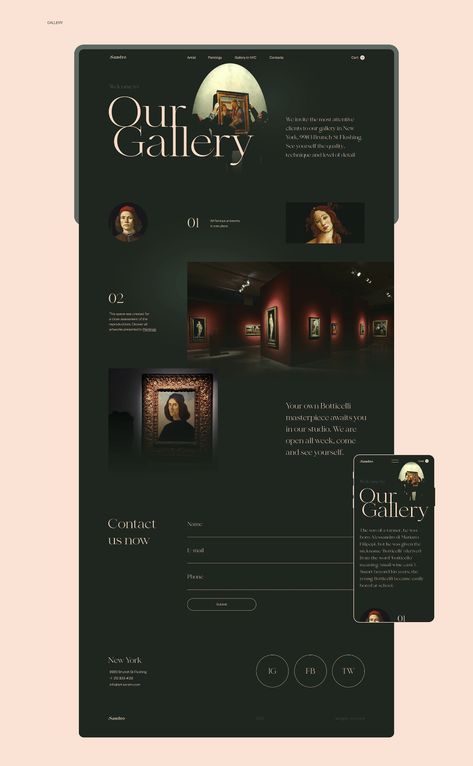 Botticelli Reproductions on Behance Luxury Website, 포트폴리오 레이아웃, Gallery Website, Web Graphic Design, Creative Poster Design, Minimal Web Design, Website Layout, Painting Reproductions, Best Templates