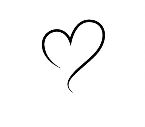 Small Heart Stencil, Elegant Heart Tattoos, Heart Line Tattoo Design, Heart Stencil Tattoo, Heart Line Art Simple, Love Tattoo Stencil, Solid Heart Tattoo, Heart Symbol Tattoo, Heart Outline Drawing