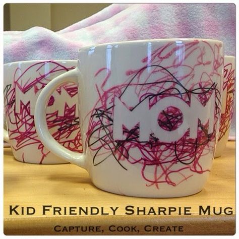 Daycare Art, Teacher Appreciation Doors, Sharpie Mugs, Coffee Mug Crafts, Mug Diy, God Daughter, Kid Christmas, Sharpie Mug, Mug Crafts