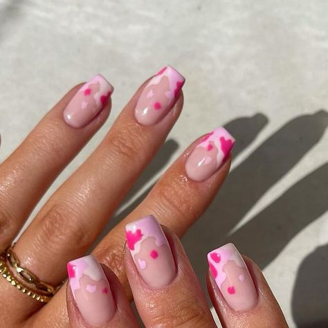 Caroline Chambers on Instagram: "my strawberry milkshake brings all the boys to the yard 🐮💕 using @the_gelbottle_inc audrey, carries cosmo and apricot flower rings are all @coconutlaneuk / @coconutlanethelabel ✨ cow print inspo @thehotblend" Strawberry Cow Nails, Caroline Chambers, Strawberry Cow, Cow Nails, Flower Rings, Strawberry Milkshake, Milk Cow, Strawberry Milk, Flower Ring