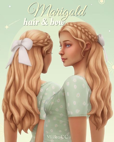 Sims 4 Cc Fairy Hair Patreon, Sims 4 Taylor Swift Hair, Marigold Hair, Feminine Hair, Los Sims 4 Mods, Sims 4 Challenges, Cc Hair, Mod Cloth, Sims Packs