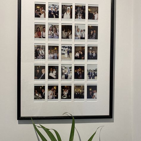 Instamax Mini Photo Display, Picture Frame With Polaroids, Polaroid Pictures In Frame, Polaroid Pictures Frame Ideas, Framing Polaroid Pictures, Mini Poloroid Pictures Ideas, Poloroid Frame Ideas, How To Make Polaroid Frame Diy, Frame For Polaroid Pictures