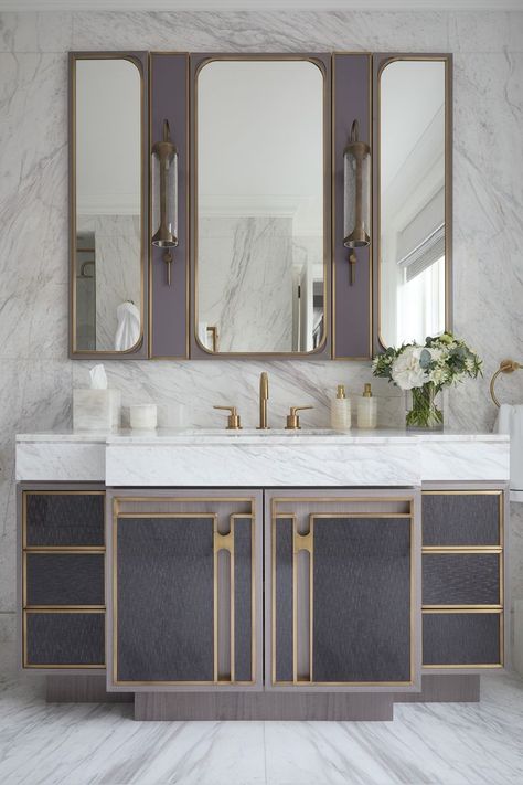 Bathroom Counter Design, Modern Luxury Vanity, Bathroom Drawer Design, Art Deco Vanity Bathroom, Morden Bathroom Design Ideas, Luxury Vanity Design, Bathroom Counter, Bathroom Counter Designs, Washroom Tiles Design