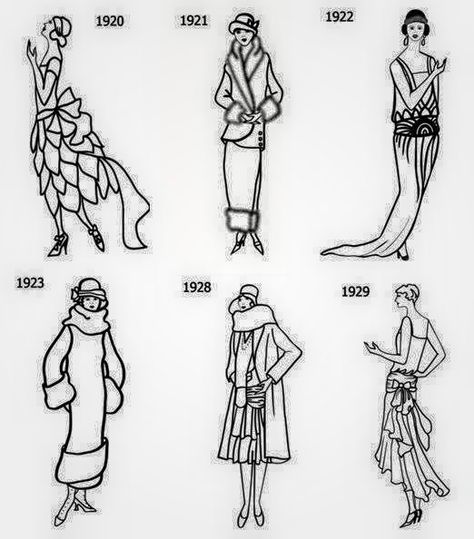 Silhouettes Fashion, Flapper Era, Fashion Decades, Patron Vintage, 1920s Outfits, Super Glide, 1920 Fashion, Fashion Silhouette, Gatsby Style