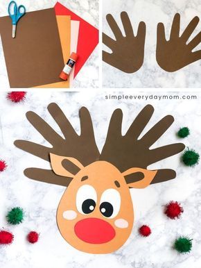 This handprint reindeer is a fun DIY Christmas craft for kids to make. It's easy enough for toddlers, preschool and kindergarten children to make and it comes with a free printable template. Make it at home, at school or at church!   #simpleeverydaymom #reindeercrafts #christmascrafts #christmascraftsforkids #christmas #toddlers #preschool #kindergarten #easycrafts #schoolcrafts #kidsdiy #classroom Handprint Reindeer, Reindeer Handprint, Reindeer Craft, Christmas Crafts For Toddlers, Preschool Christmas Crafts, Christmas Crafts For Kids To Make, Christmas Arts And Crafts, Fun Christmas Crafts, Christmas Activities For Kids