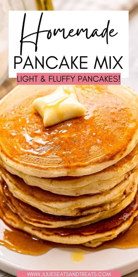 Weekend Breakfast Ideas, Homemade Pancake Mix Easy, Light Fluffy Pancakes, Homemade Pancake Mix Recipe, Fluffy Homemade Pancakes, Easy Pancake Mix, Pancake Mix Recipe, Homemade Pancake Mix, Light And Fluffy Pancakes