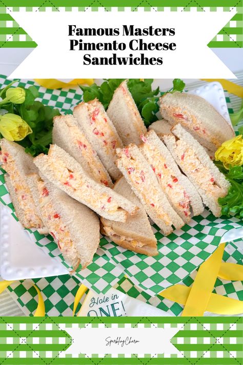 Host A Masters Viewing Party Old Fashioned Pimento Cheese Recipe, Masters Pimento Cheese, Pimento Cheese Recipe, Pimento Cheese Sandwiches, Sweet Appetizer, Pimento Cheese Recipes, Spreadable Cheese, Cheese Sandwich Recipes, Party Sandwiches