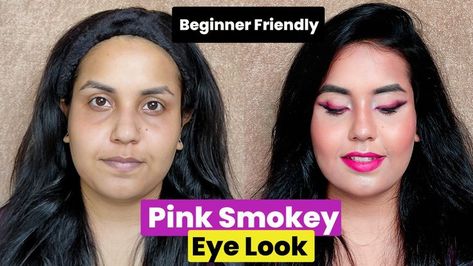 Hey Everyone, This video is all about a quick and easy Indian Pink Smokey Eyes Makeup Tutorial ( beginners friendly ). *Check out the link for video. In this tutorial, you will get to learn how to create a pink smokey eye look with smudged eyeliner for summer. Watch the full beginner friendly makeup tutorial and be ready to slay with a glam smokey eyes look !! Pink Eyeliner Makeup, Navratri Makeup Look, Makeup Look Step By Step, Beginner Friendly Makeup, Navratri Makeup, Smokey Eyes Makeup, Christmas Party Makeup, Smokey Eye Look, Pink Smokey Eye