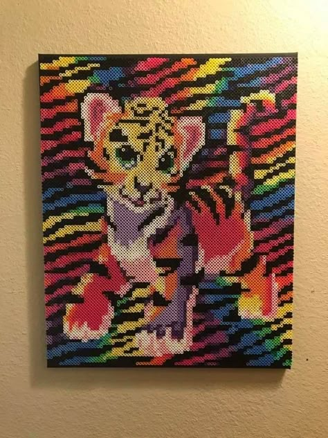 Lisa Frank Perler, Perler Art, Pixel Art Templates, Hama Beads Design, Perler Beads Ideas, Perler Ideas, Cat Cross Stitch Pattern, Hama Beads Patterns, Hama Bead