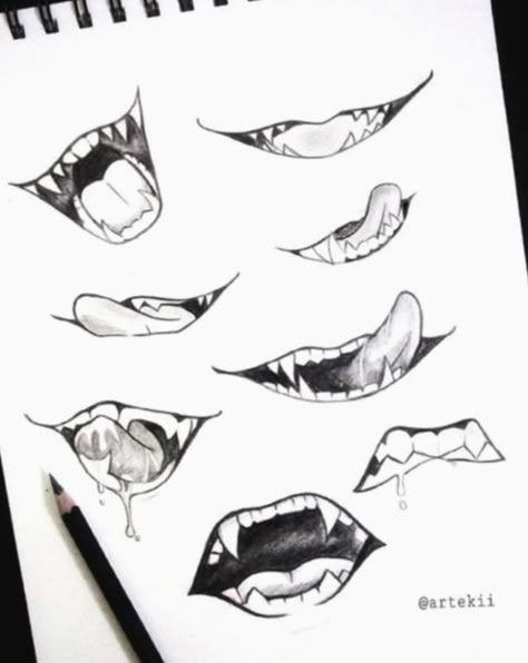 Anime Mouth Drawing, Beautiful Pencil Drawings, Anime Mouths, Anime Face Drawing, Drawing Face Expressions, Mouth Drawing, Some Drawings, Lips Drawing, Drawing Faces