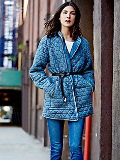 Chambray Quilted Jacket Utility Jacket Outfit, Quilted Clothing, Free People Clothing Boutique, Quilt Jacket, Free People Jacket, Quilted Coat, Blue Jean, Quilted Jacket, Jeans Denim