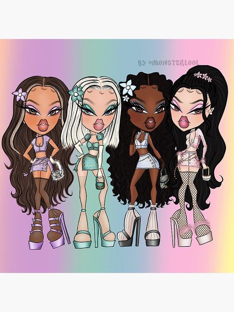 Bratz Aesthetic Outfit, Black Bratz, The Bratz, Black Bratz Doll, Bratz Doll Outfits, Y2k Bratz, Y2k Girl, Outfits 2000s, Bratz Girls