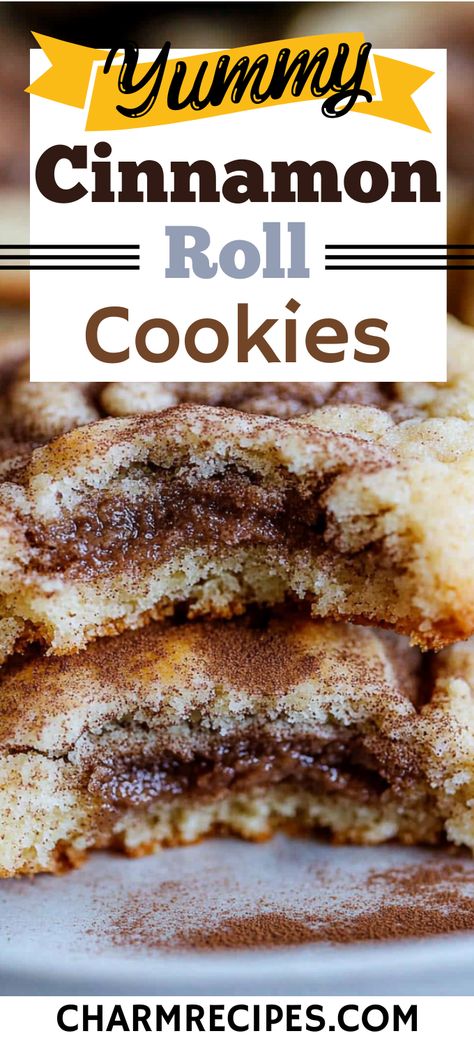 Cinnamon Roll Cookies Cinnamon Roll Cookies Gluten Free, Cinnamon Roll Cookies Recipe Easy, The Best Cinnamon Roll Cookies, Cinnamon Candy Cookies, Easy Cinnamon Roll Cookies, Soft Cinnamon Roll Cookies, Cinnamon Baked Goods, Cinnamon Roll Cheesecake Cookies, Christmas Cookie Tin Recipes