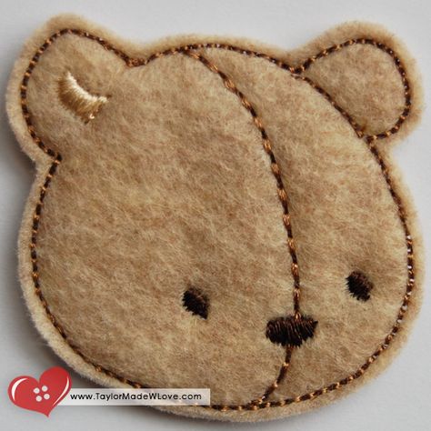 Jamie the Teddy Bear Head Feltie Digital Design by TaylorMadeWLove, $4.00 Teddy Bear Template, Bear Template, Bear Felt, Sewing Projects Clothes, Bear Head, Stitch 2, Tic Tac Toe, Puzzle Pieces, Costume Accessories