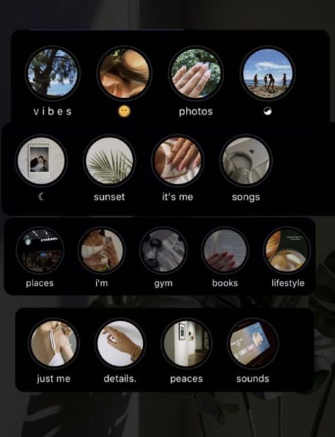 Instagram Story Highlight Ideas Names, Highlights Feed Instagram, Instagram Account Ideas Aesthetic Highlights, Instagram Profile Aesthetic Ideas, How To Make Your Ig Profile Aesthetic, Insta Highlights Aesthetic, Instagram Highlight Ideas Creative, Profile Picture Instagram Aesthetic, Ig Highlights Ideas