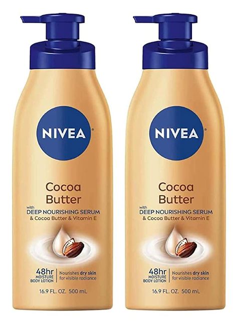 Nivea cocoa butter with deep nourishing serum is by far the best body lotion I have tried. It keeps me moisturized all day and has my skin feeling so soft, like a baby! Over 40 skin loses moisture quickly and this puts an end to that! Nivea Cocoa Butter, Aveeno Body Wash, Cocoa Butter Body Lotion, Nivea Lotion, Lemon On Face, Serum For Dry Skin, Best Lotion, Fragrance Packaging, Body Smells