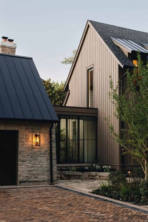 Why Professional Roofing Services Are Worth The Investment — Hello Lovely Living Dark Exterior House, Modern Farmhouse Exterior, Farmhouse Exterior, Dream House Exterior, Exterior House, Modern Exterior, Step Inside, The Glass, Maine House