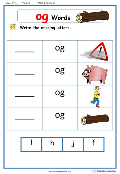 Og Words, Thematic Teaching, Phonics Cvc Words, Shape Worksheets For Preschool, Words Worksheet, Learn Alphabet, Phonics Worksheets Free, Family Word, Cvc Words Kindergarten