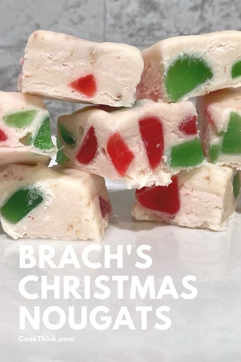 Peppermint Nougat Candy Recipe, Christmas Nougat Candy, Peppermint Nougat, Peppermint Hard Candy Recipe, Brachs Jelly Nougat Recipe, Easy Christmas Gumdrop Nougat Candy, Easy Peppermint Bark Recipe, Quick And Easy Peppermint Fudge, Brachs Candy