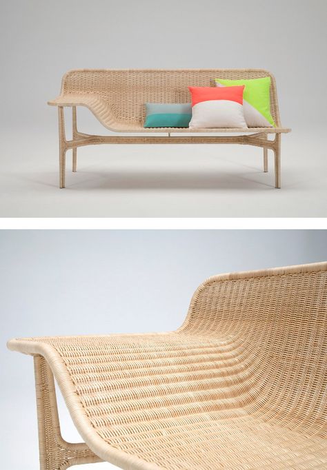 Yamakawa Rattan - blending innovation with poetry - New #rattan collection at #milandesignweek 2014 Wicker Shelf, Modern Patio Furniture, Bamboo Furniture, Wicker Decor, Wanna One, Modern Patio, Plywood Furniture, Chaise Design, Milan Design Week