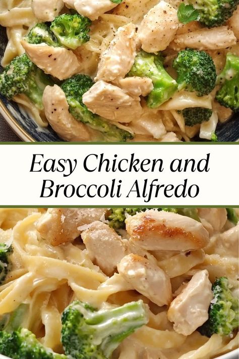 Ingredients: 12 oz fettuccine pasta 2 cups broccoli florets 2 skinless, boneless chicken breasts, cut into bite-size pieces 2 tablespoons butter 1 jar (15 oz) Alfredo sauce 1/4 cup grated Parmesan cheese 1/4 teaspoon garlic powder Salt and pepper to taste #chickenbroccoli #easyrecipes #camilarecipes Chicken Alfredo From Jar, Baked Chicken Broccoli Alfredo, Healthier Chicken Alfredo, Chicken And Broccoli Alfredo Recipes, Chicken Fettuccine Alfredo With Broccoli, Skinless Boneless Chicken Breast Recipes, Easy Chicken Broccoli Alfredo, Chicken Broccoli Fettuccine Alfredo, Fettucini Alfredo Chicken