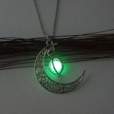 Moon Pumpkin, Glow In The Dark Necklace, Glow Necklace, Moonglow Necklace, Dark Necklace, Affordable Necklaces, Pumpkin Necklace, Glowing Necklace, Dark Jewelry