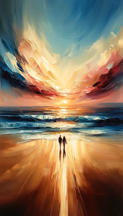 Abstract Sunsets Paintings, Inspirational Painting Ideas On Canvas, Sunset Paintings Acrylic, Meaningful Paintings Inspiration Life, Painting Reference Photos Nature, Happy Paintings Feelings, Nature Painting Easy, Prosperity Painting, Creative Art Sketches